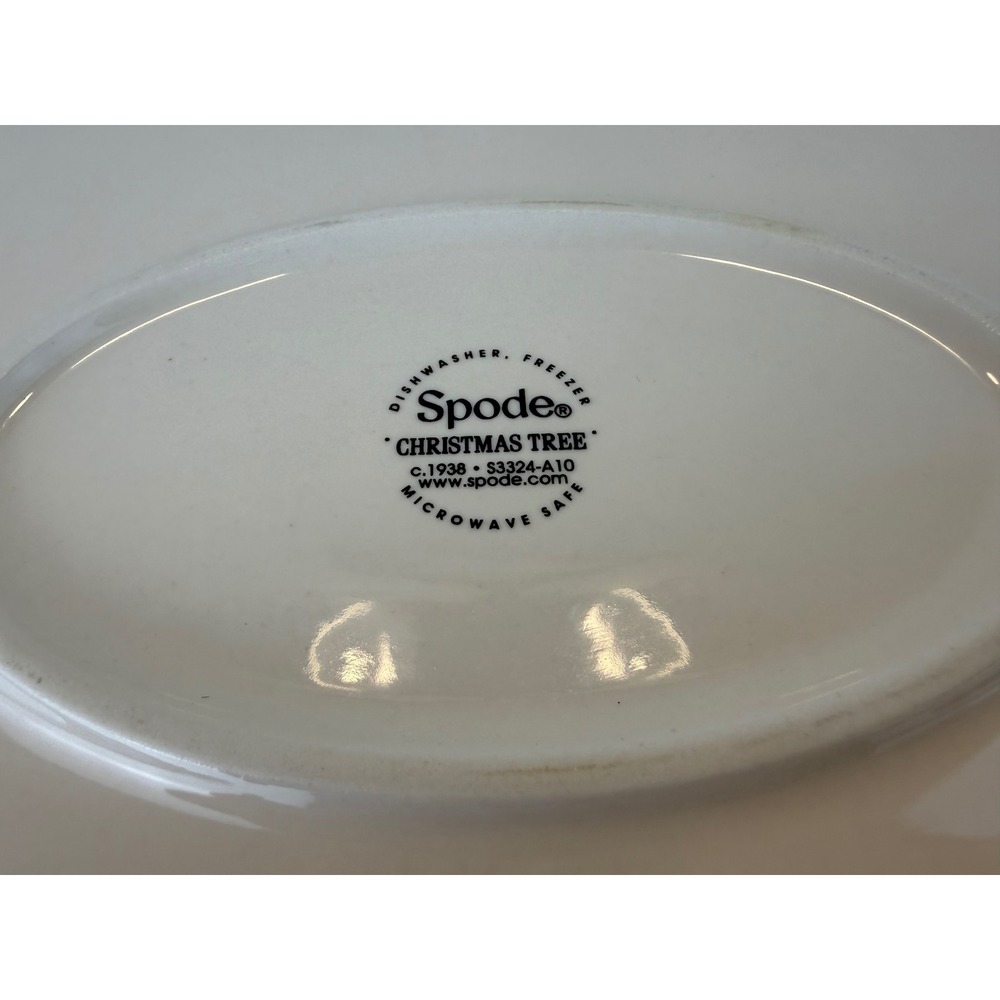 Spode Christmas Tree Oval Fluted Scalloped Platter Dish 15" Holiday S3324-A10 - Picture 3 of 6